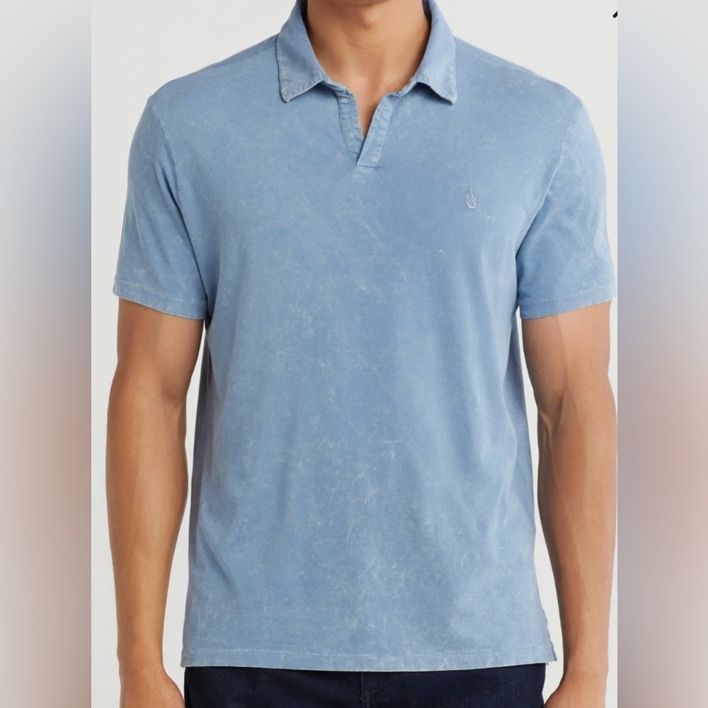 John Varvatos Marble Wash Polo Light Blue Size XL - Picture 1 of 10